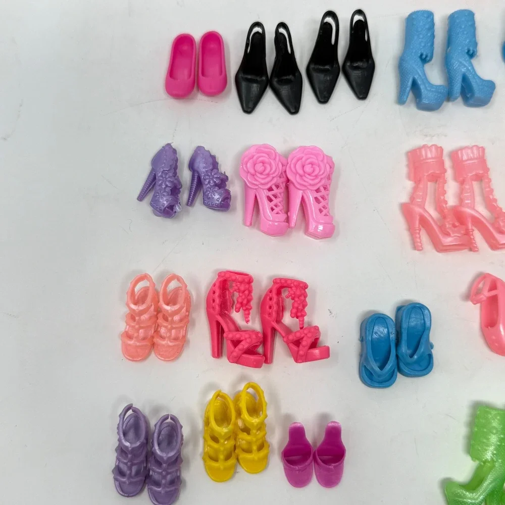 Unbranded Barbie Size Doll Shoes Lot 60 Pairs Heels Boots Sandals Multicolor Y2K